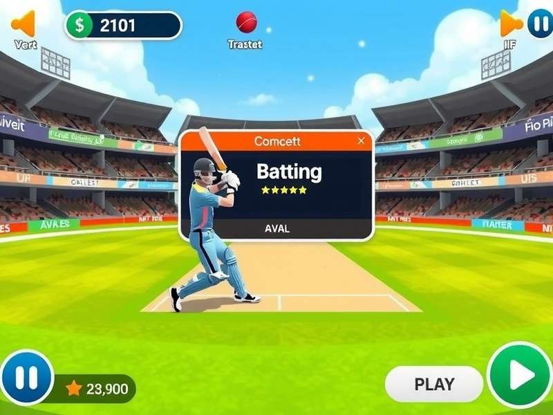 Cric Frenzy gameplay screenshot showing batting interface